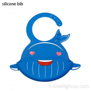 Baby Nourning Bib Cartoon Whale Silicone Bib